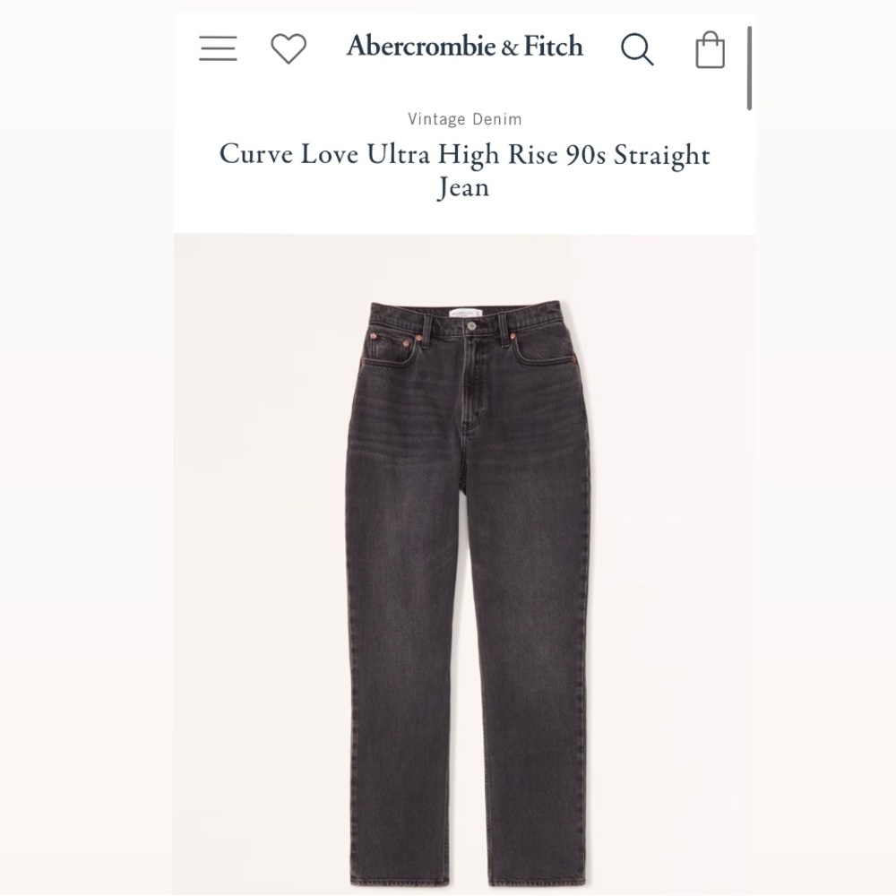 Abercrombie & Fitch Vintage Denim Curve Love Ultra High Rise 90s Straight Jean